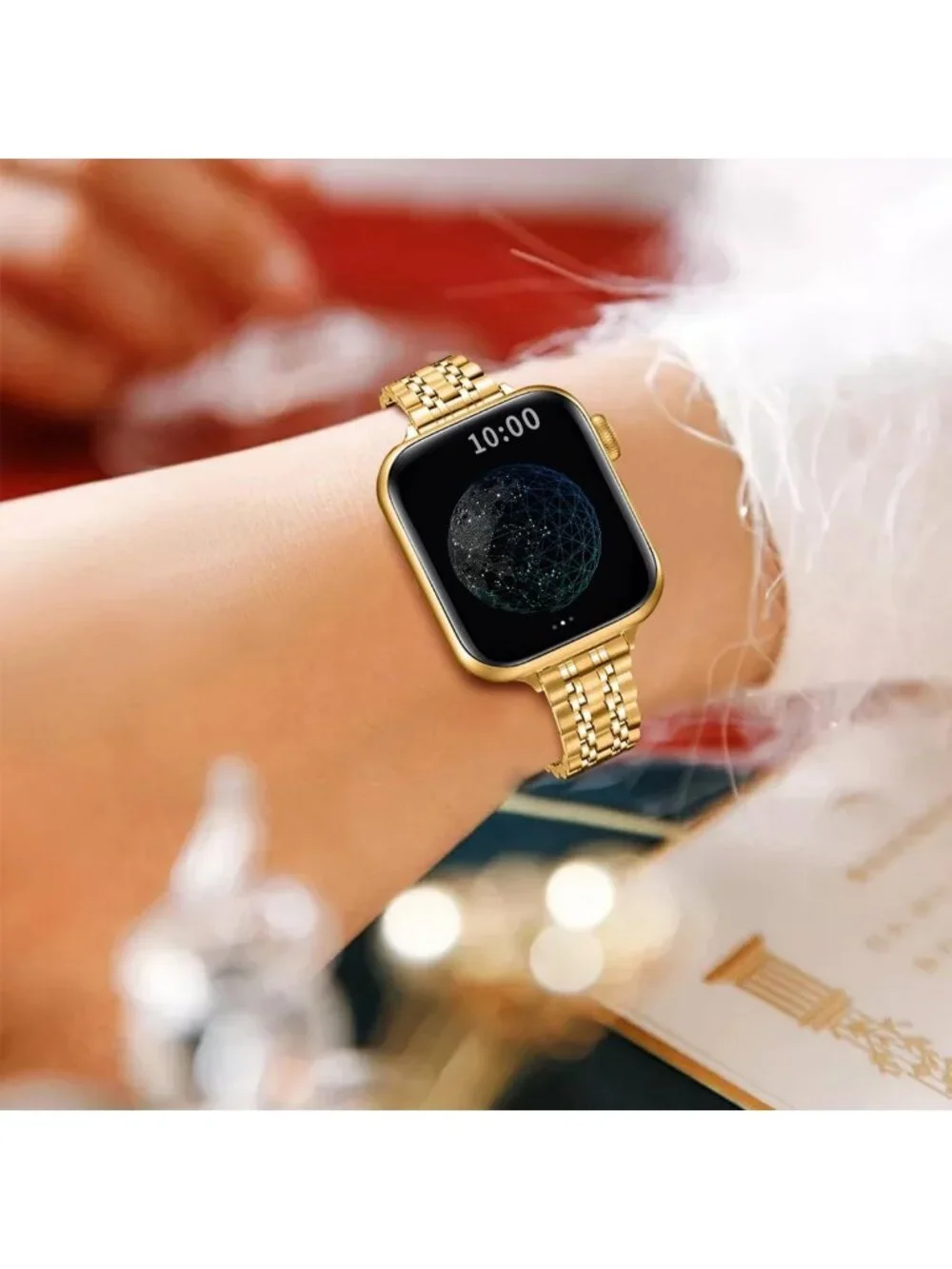 Sleek Stainless Steel Slim Watch Band for Apple Watch 38mm-45mm - Luxury Women's